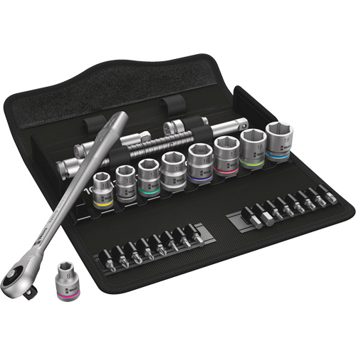Zyklop Metric Metal Ratchet Set, 29 Pcs, 3/8" Drive Size