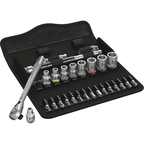 Zyklop Imperial Metal Ratchet with Switch Lever Set, 28 Pcs, 1/4" Drive Size