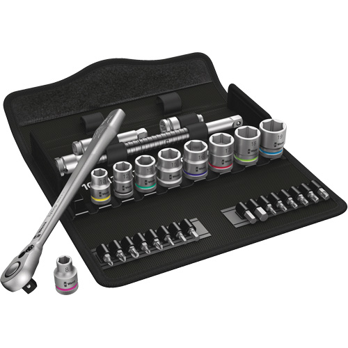 Zyklop Metric Metal Ratchet with Switch Lever Set, 29 Pcs, 3/8" Drive Size