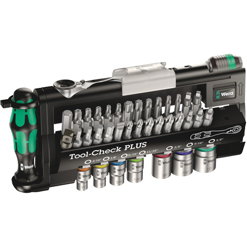 Tools Check Plus Imperial Mini Ratchet & Screwdriver Handle Set, 39 Pcs, 1/4" Drive Size