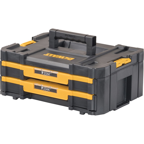 TSTAK® IV Tool Box with Double Shallow Drawers, 16-1/4" x 12-1/4" x 6-3/8", Black