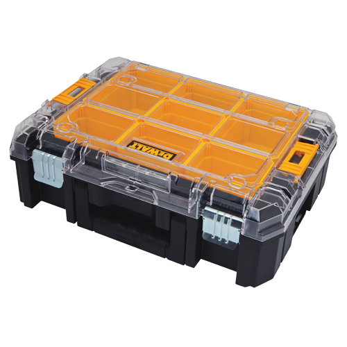TSTAK® V Organizer with Clear Lid, 17-1/4" x 13" x 6", Black