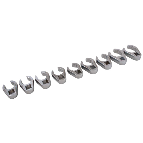 Wrench Set, Crowfoot, 9 Pieces, Metric