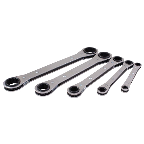 Wrench Set, Ratcheting Box, 5 Pieces, Imperial