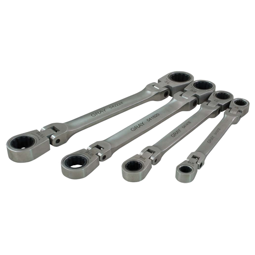 Wrench Set, Flex Head, 4 Pieces, Imperial