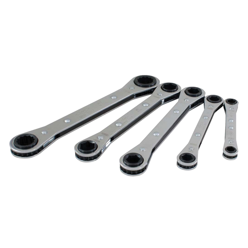 Wrench Set, Ratcheting Box, 5 Pieces, Metric