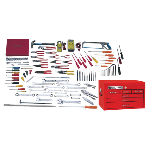 Electricians Master Set With Top Chest, 114 Pieces