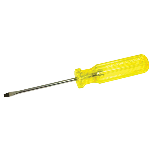Slotted Screwdriver, 3/16", 8-1/4" L, Plastic Handle
