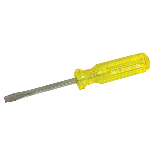 Slotted Screwdriver, 1/4", 8-1/4" L, Plastic Handle