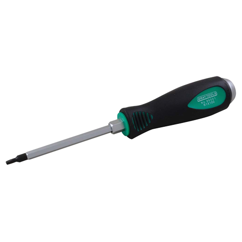 Square Screwdriver, #1 Tip, Round, 8-1/4" L, Cushion Grip Handle