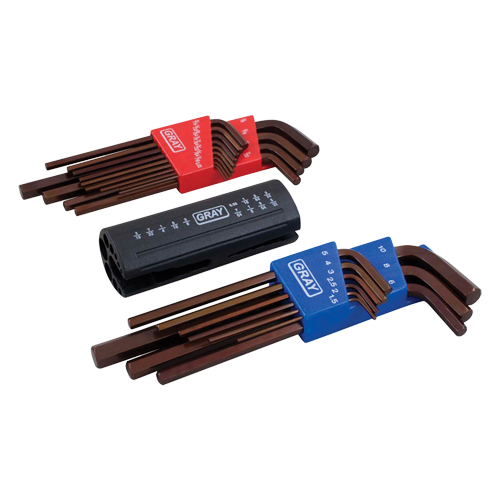 Long Arm Ball & Hex Key Set, 22 Pcs., Metric & Imperial