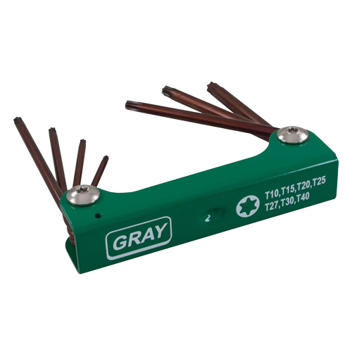 Folding Hex Key Set, 7 Pcs., Torx®