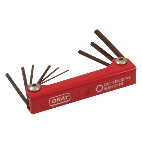 Folding Hex Key Set, 9 Pcs., Imperial