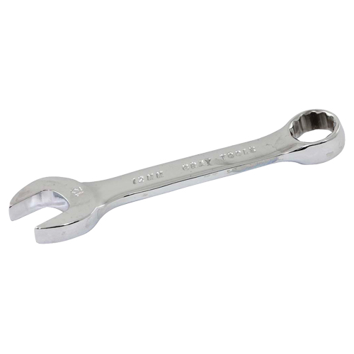 Stubby Combination Wrench, 12 Point, 12 mm, Chrome Finish