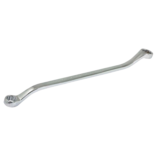 Box End Wrench, 12 Point, 10 mm x 11 mm, 15° Offset, Chrome Finish