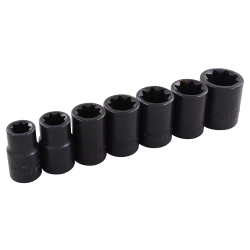 Socket Set, 7 Pcs, Impact, 1/2" Drive Size