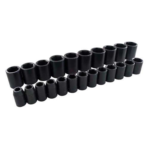 Socket Set, 23 Pcs, Impact, 1/2" Drive Size