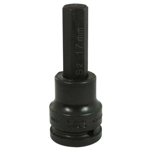 Bit Socket, Hex, 17 mm x 108 mm L, 3/4" Drive