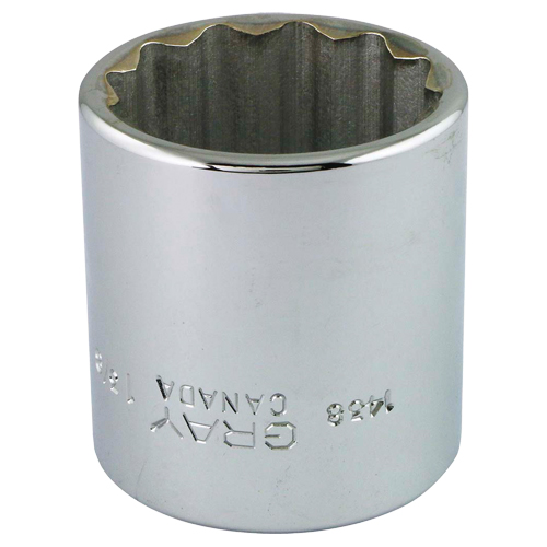 Socket, 1-3/8", 1/2" Drive, 12 Points