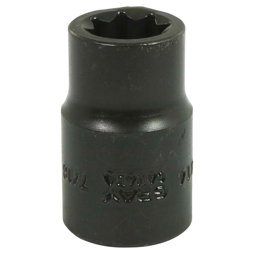 Socket, Impact, 7/16", 1/2" Drive, 8 Points