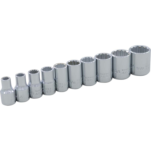 Socket Set , 10 Pcs, 1/4" Drive Size