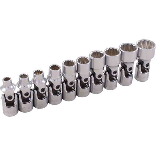 Universal Joint Socket Set, 10 Pcs, 1/4" Drive Size