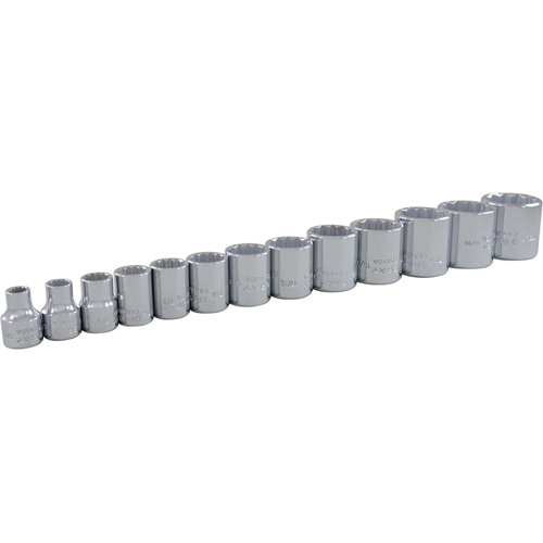 Socket Set, 13 Pcs, 3/8" Drive Size