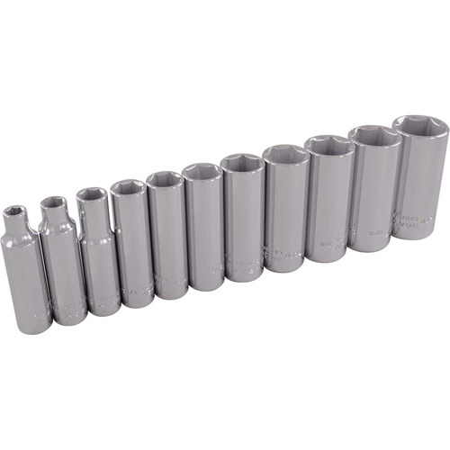 Socket Set, 11 Pcs, 3/8" Drive Size, Deep