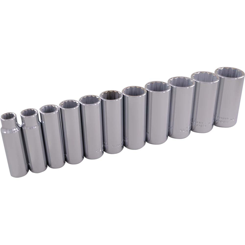 Socket Set, 11 Pcs, 3/8" Drive Size, Deep