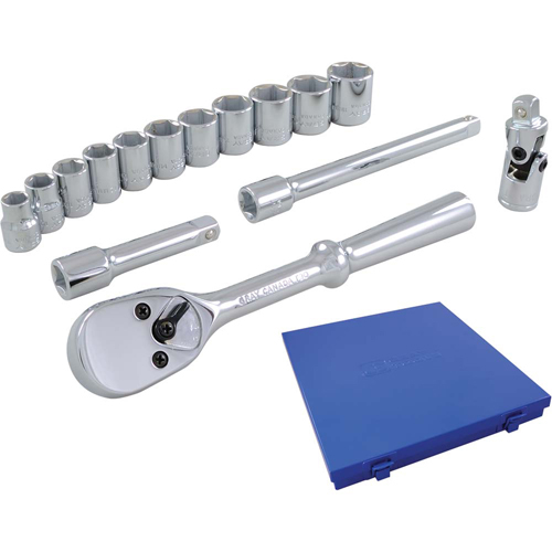 Socket & Attachment Set, 15 Pcs, 3/8" Drive Size