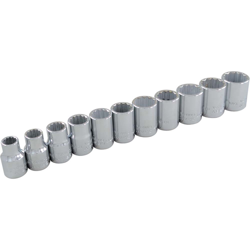 Socket Set, 11 Pcs, 3/8" Drive Size
