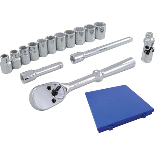 Socket & Attachment Set, 15 Pcs, 3/8" Drive Size