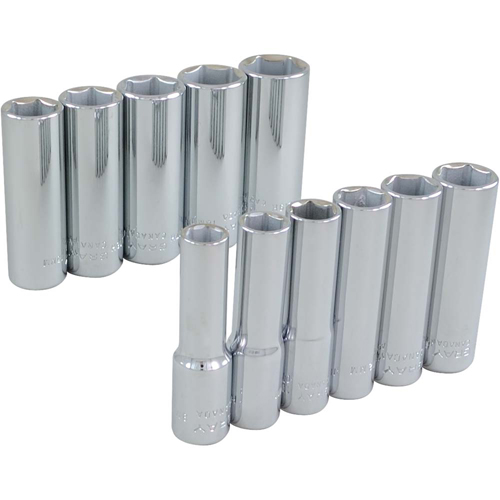 Socket Set, 11 Pcs, 3/8" Drive Size, Deep