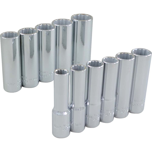 Socket Set, 11 Pcs, 3/8" Drive Size, Deep