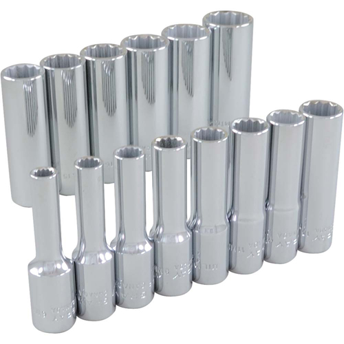 Socket Set, 14 Pcs, 3/8" Drive Size, Deep