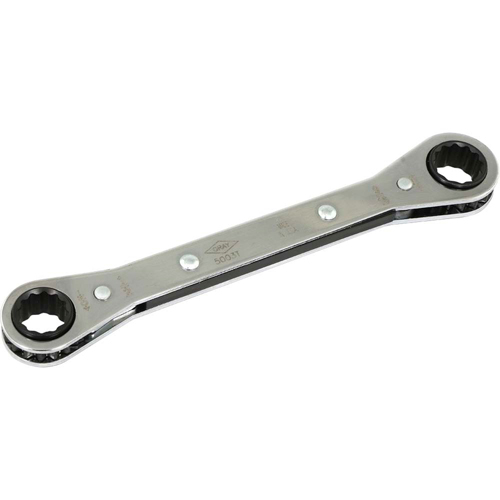 Flat Ratcheting Box Wrench , 1/2" Drive, Plain Handle