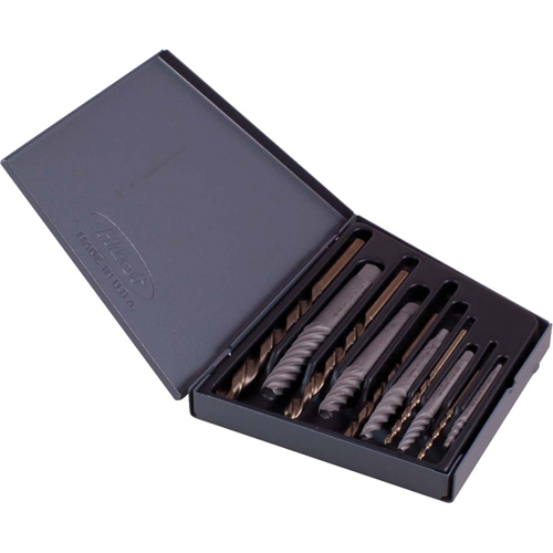 Combination Screw Extractor & Drill Set, High Speed Cobalt, 10 Pieces