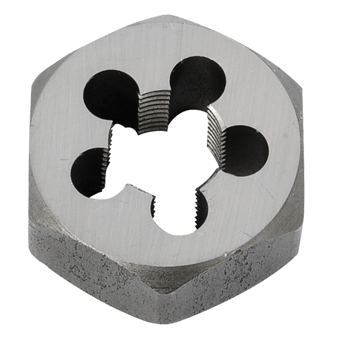 Hex Rethreading Die Nut, 1"/1-1/16" Dia., 3/8"-18 Thread, Carbon Steel/Chromium Steel