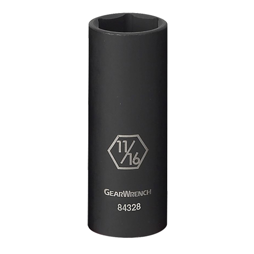 Socket, Impact, 3/4", 3/8" Drive, 6 Points, Deep