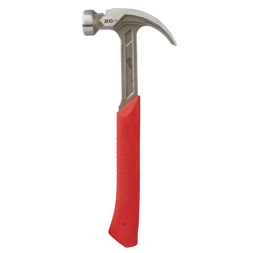 Curved Claw Smooth-Face Hammer, 20 oz., Solid Steel Handle, 14" L