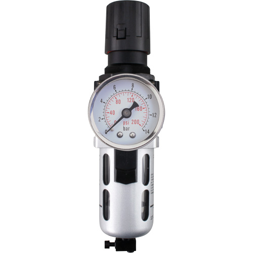 Modular Air Filter/Regulator (Gauge Included), 1/4" NPT, 145 PSI, 0.3 fl. oz. Capacity