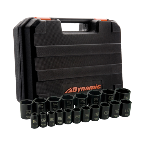 SAE Socket Set, 19 Pcs, Impact, 1/2" Drive Size