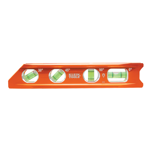 Torpedo Billet Level, 8" L, Aluminum, 4 Vials, Magnetic