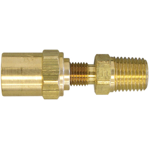 1/4" NPT Reusable Hose Fitting, 5/8" Dia., Brass