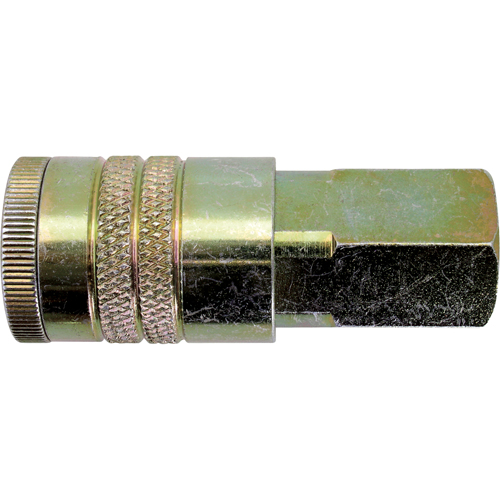 Quick Couplers - 1/2" Industrial, One Way Shut-Off - Manual Couplers, Zinc Plated Steel