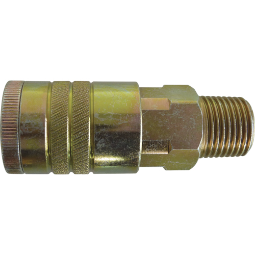 Quick Couplers - 1/2" Industrial, One Way Shut-Off - Manual Couplers, Zinc Plated Steel