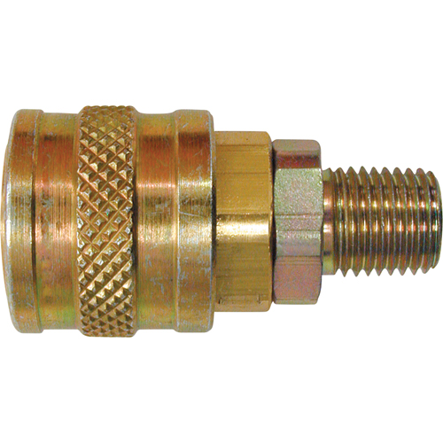 Quick Couplers - 1/4" Industrial, One Way Shut-Off - Automatic Couplers, Brass