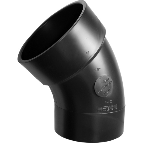 45° Sanitary Street Elbow Fitting, Spigot x Hub, Plastic, 6"