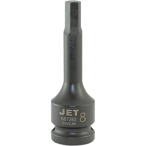 Impact Bit Socket, 8 mm x 3" L, 1/2" Drive