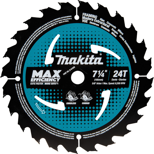 Carbide-Tipped Circular Saw Blade, 7-1/4", 24 Teeth, Wood Use